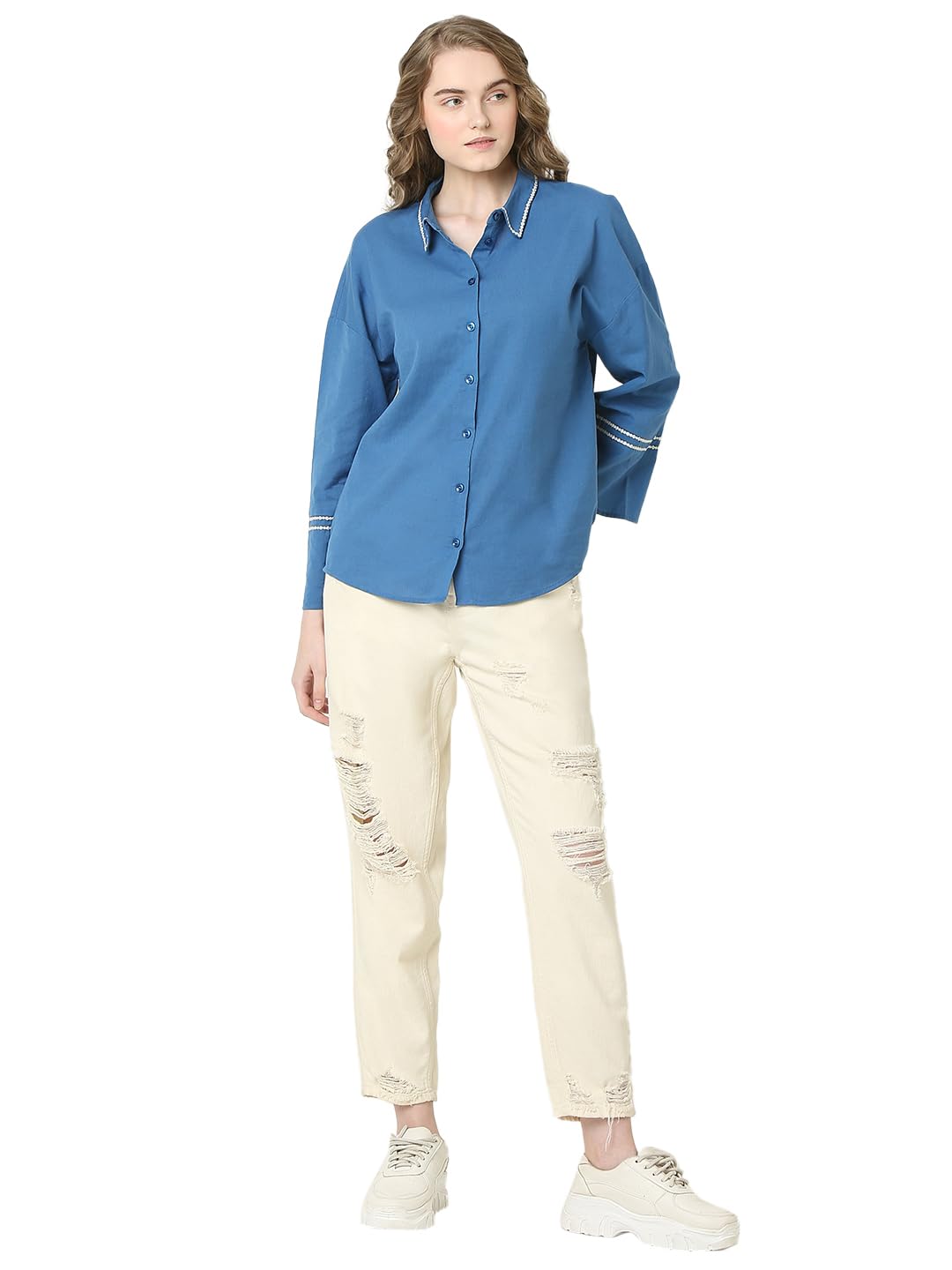 Women's Solid Regular Fit Shirt - Image 5