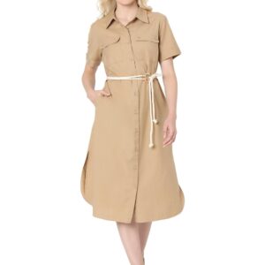 Women's Cotton Shirt Midi Dress