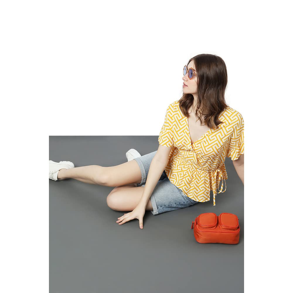 Printed Viscose V Neck Women's Top - Image 5