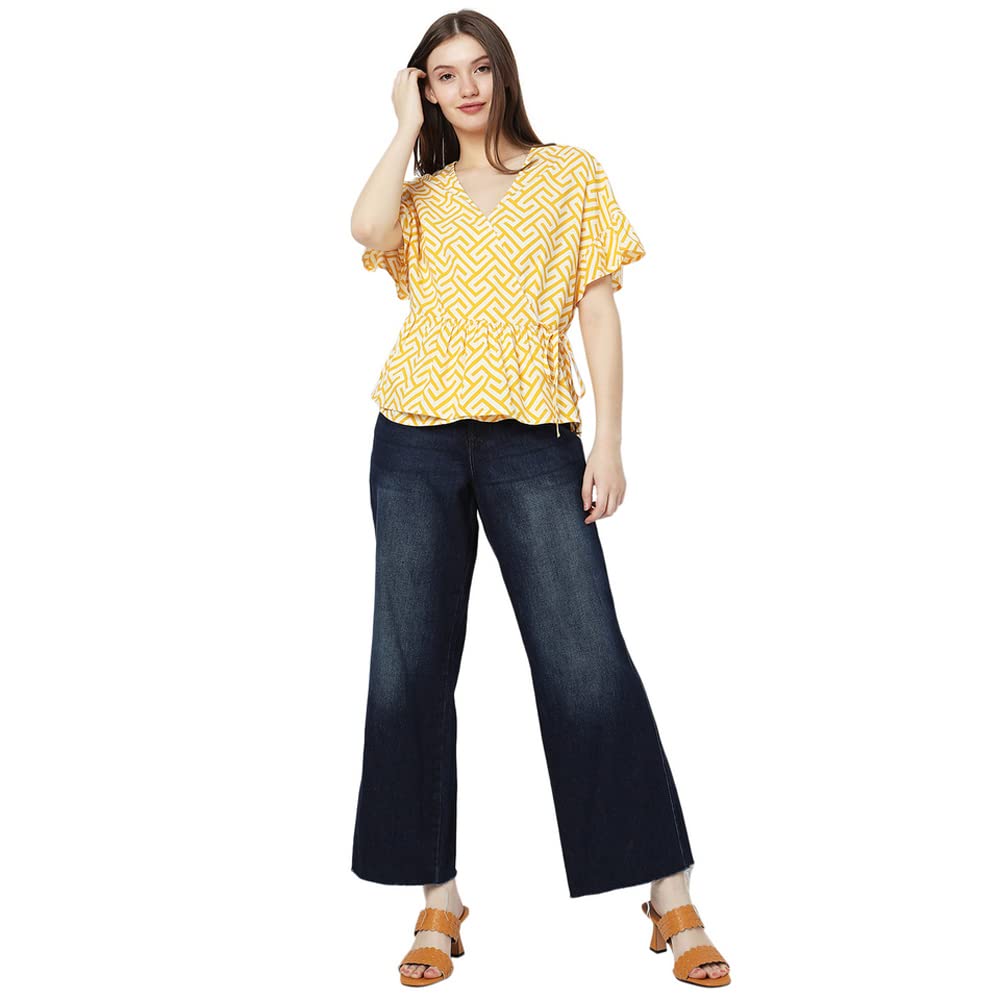 Printed Viscose V Neck Women's Top - Image 4