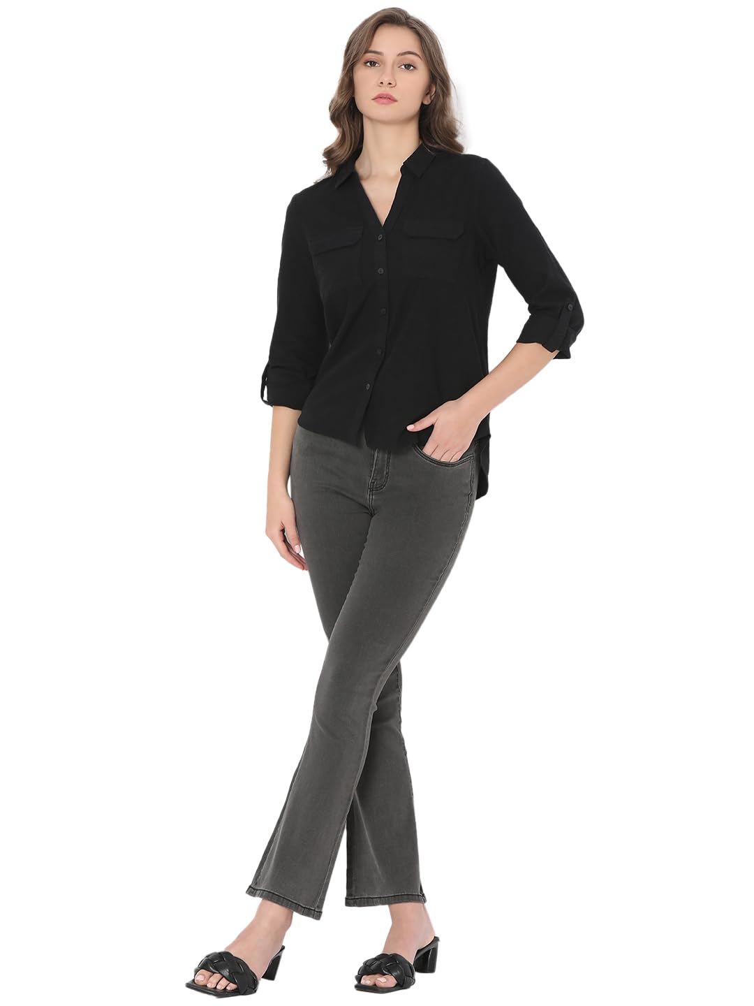 Women's Solid Regular Fit Shirt - Image 5