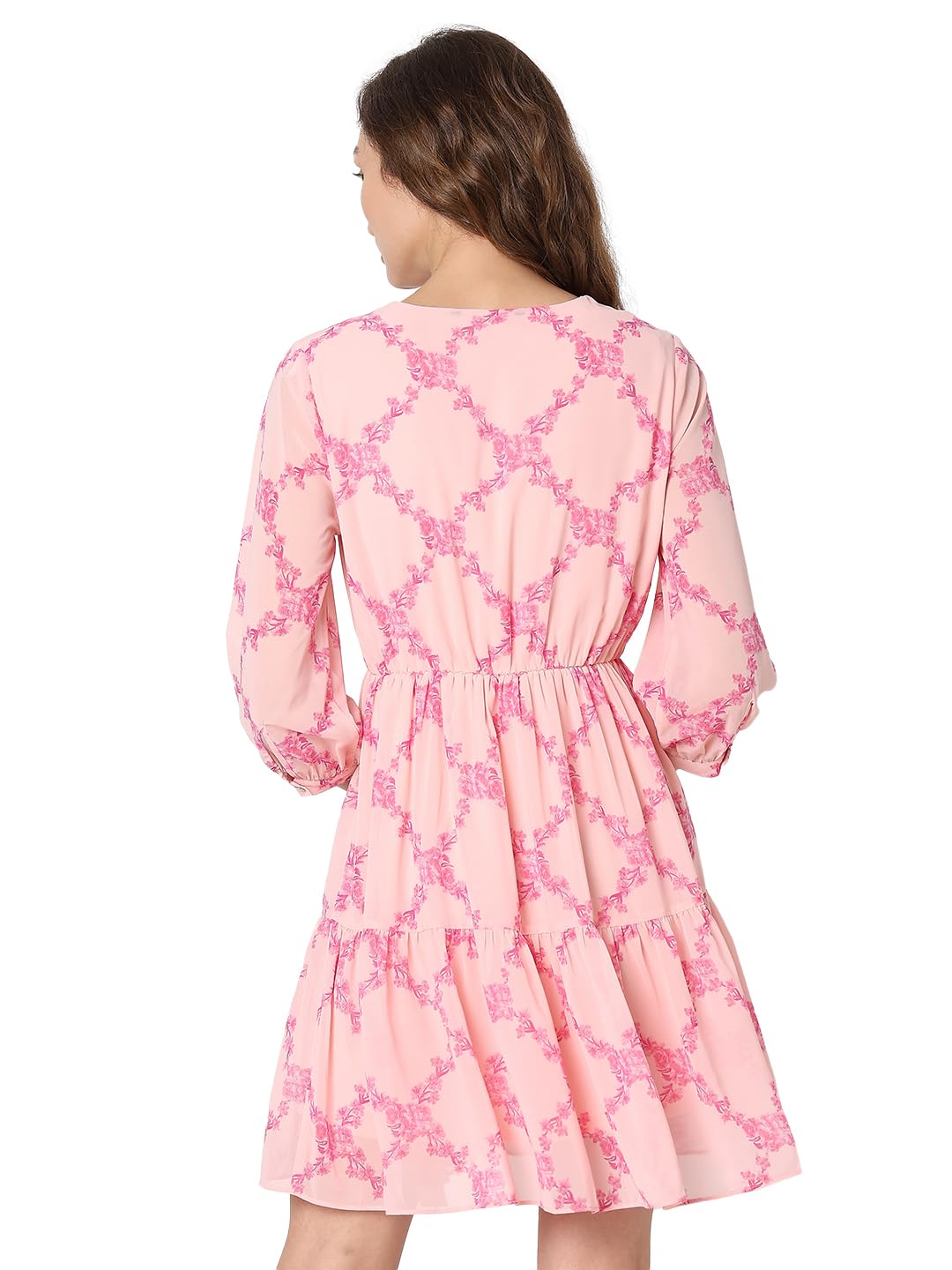 Women's Polyester Fit and Flare Above The Knee Dress - Image 4