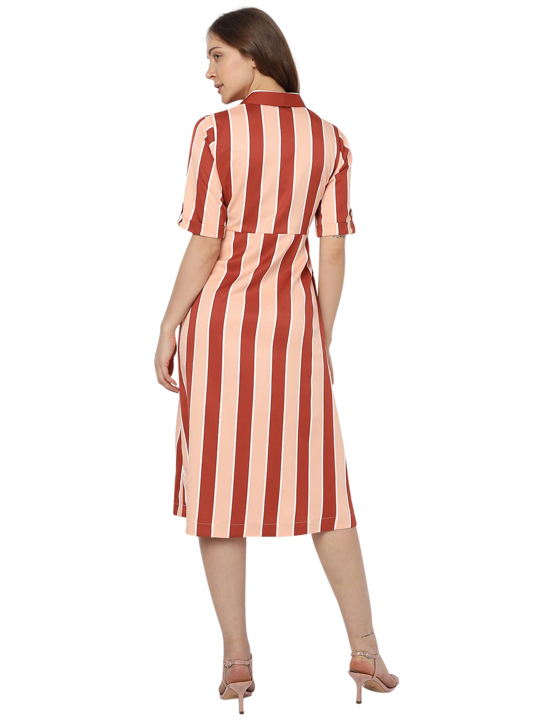 Women's Midi Polyester Shirt Dress - Image 4