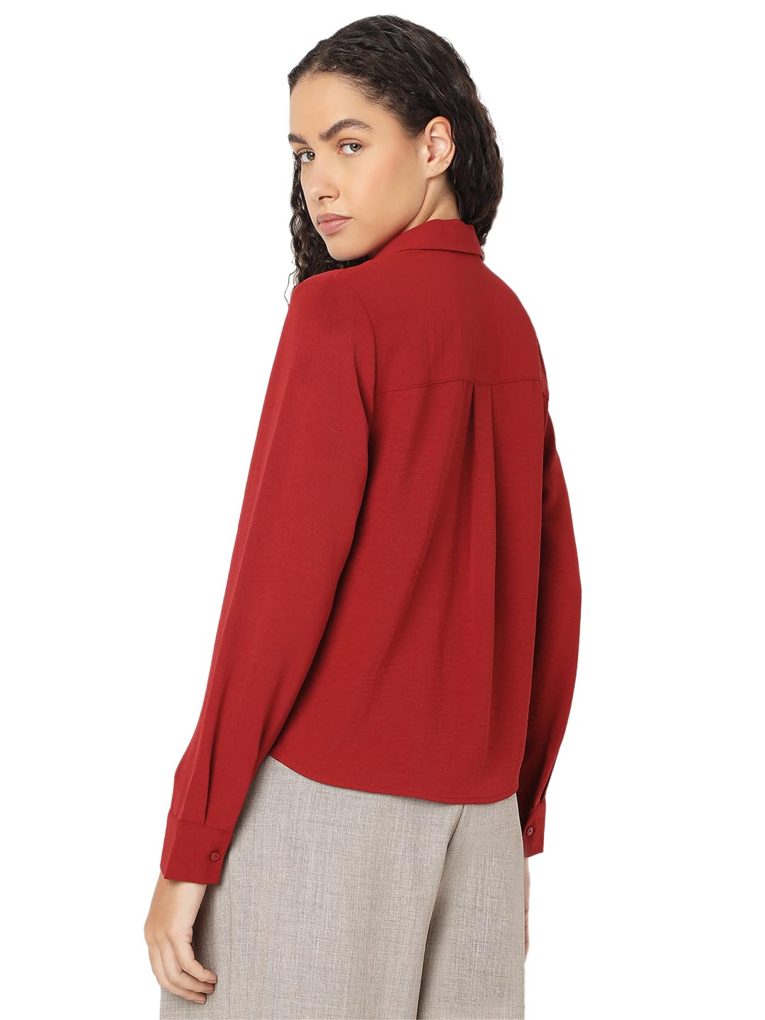 Women's Solid Regular Fit Shirt - Image 4