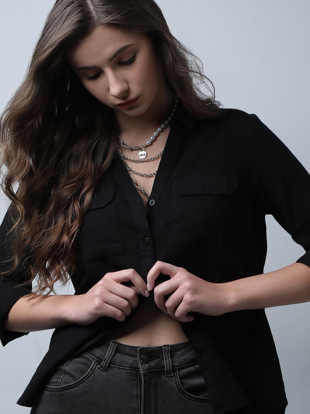 Women's Solid Regular Fit Shirt - Image 2