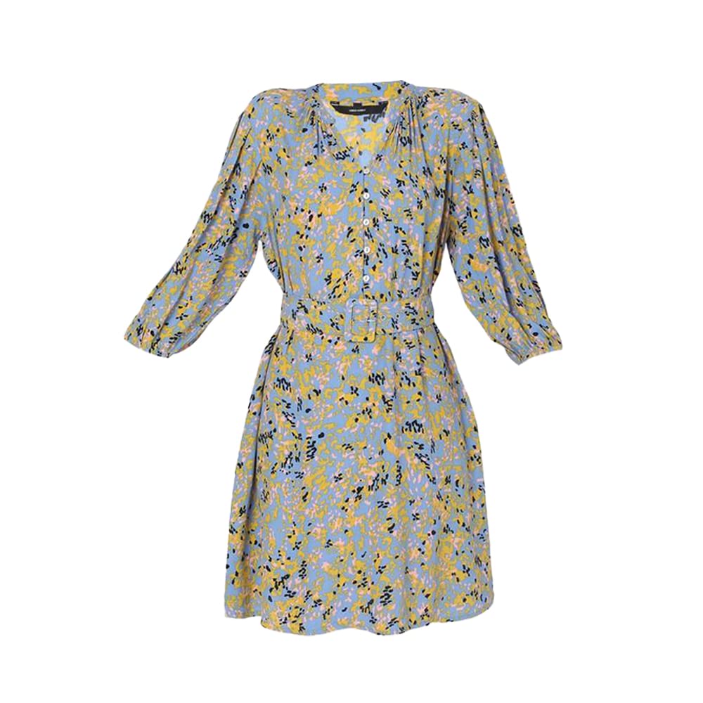 Printed Viscose V Neck Womens Mini Dress - Image 6