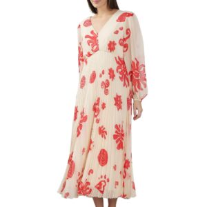 Women's Polyester Fit and Flare Midi Dress