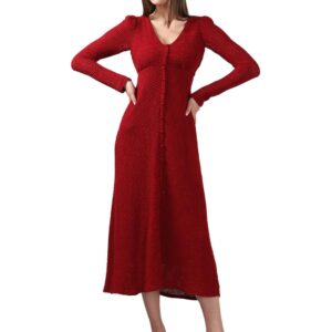 Women's Polyester Fit and Flare Maxi Dress