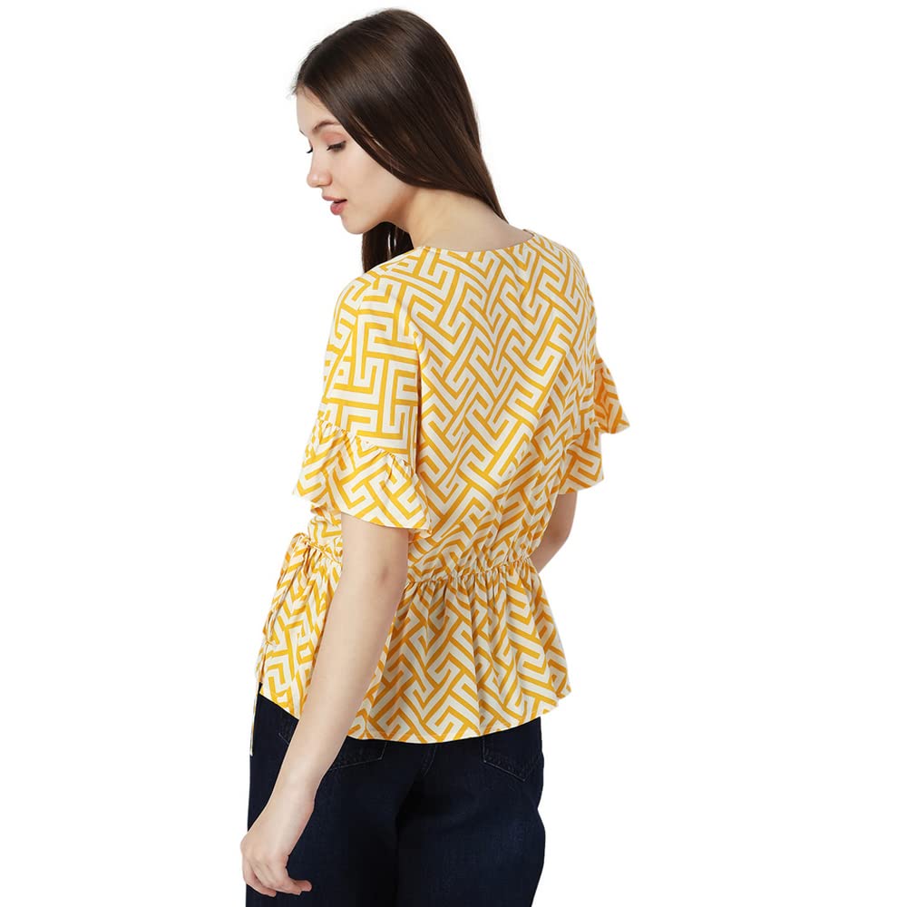 Printed Viscose V Neck Women's Top - Image 2