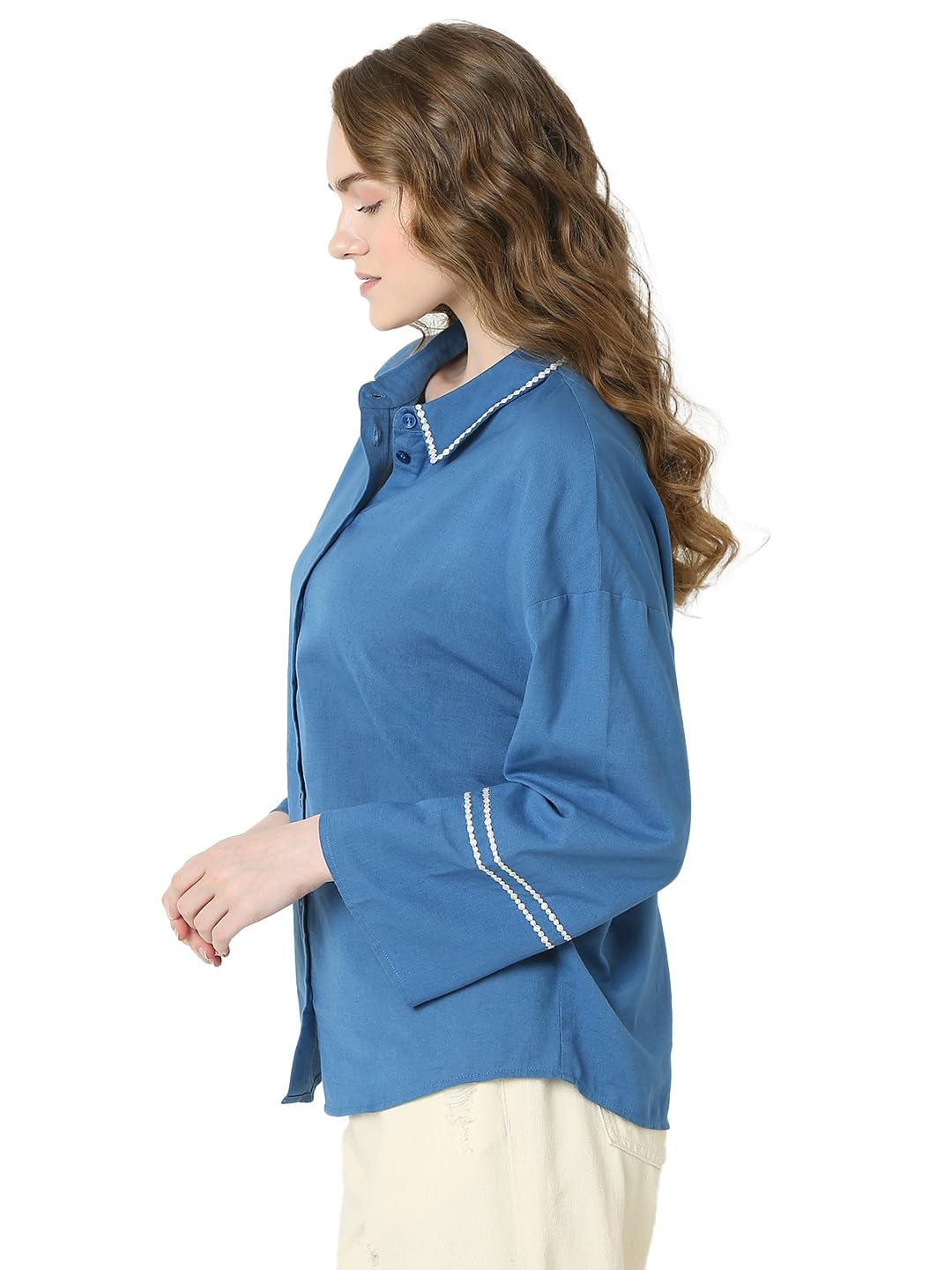 Women's Solid Regular Fit Shirt - Image 3