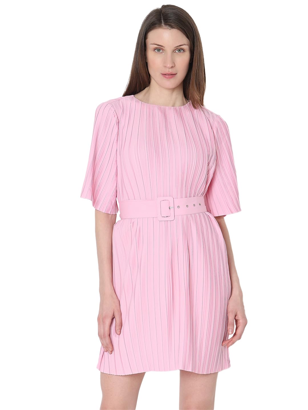 Women's Polyester Shift Above The Knee Dress