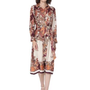 Women's Polyester Shirt Midi Dress