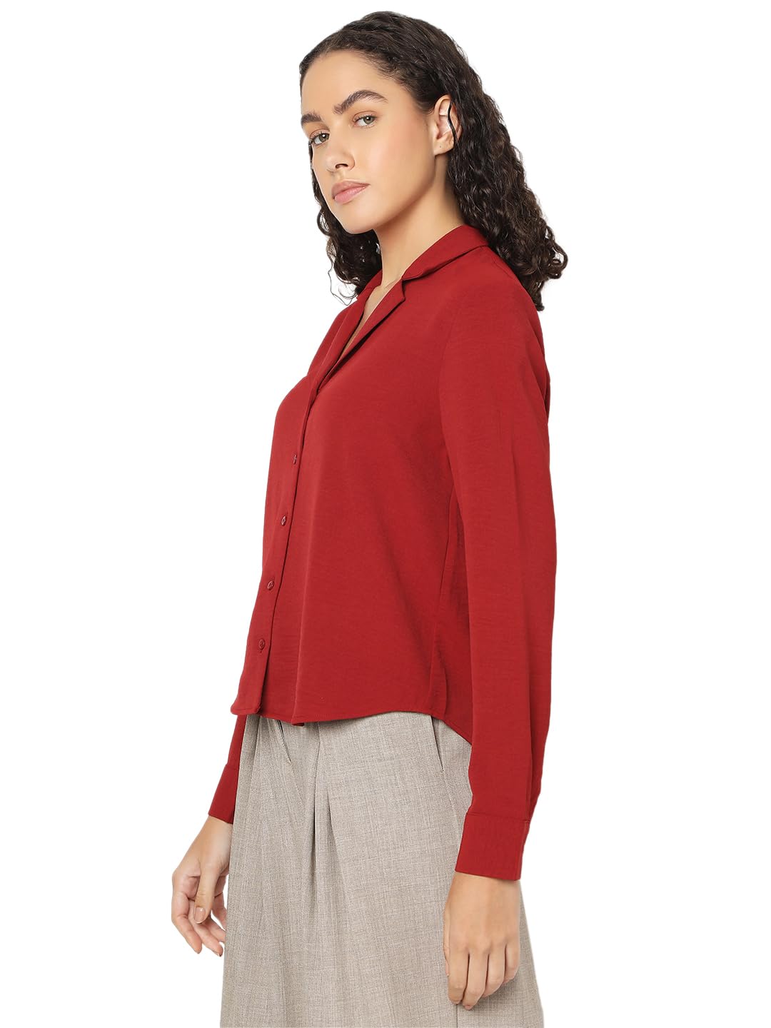 Women's Solid Regular Fit Shirt - Image 3