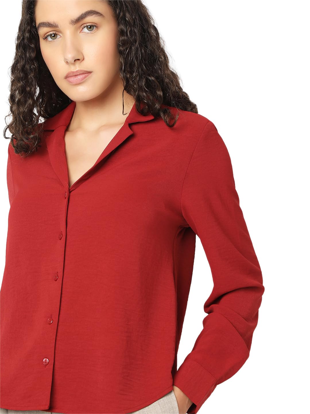Women's Solid Regular Fit Shirt - Image 6