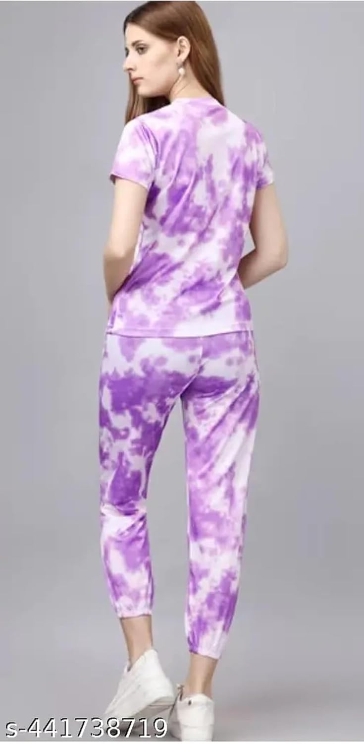 Cotton Night Suit Set for Women Soft Half Sleeve Top & Printed Pyjama | Stylish Summer Sleepwear & Loungewear | Breathable, Comfortable, T-Shirt and Pyjama Set (Pack of 2) - Image 8