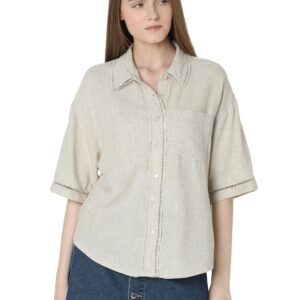 Women's Cotton Solid Regular Shirt