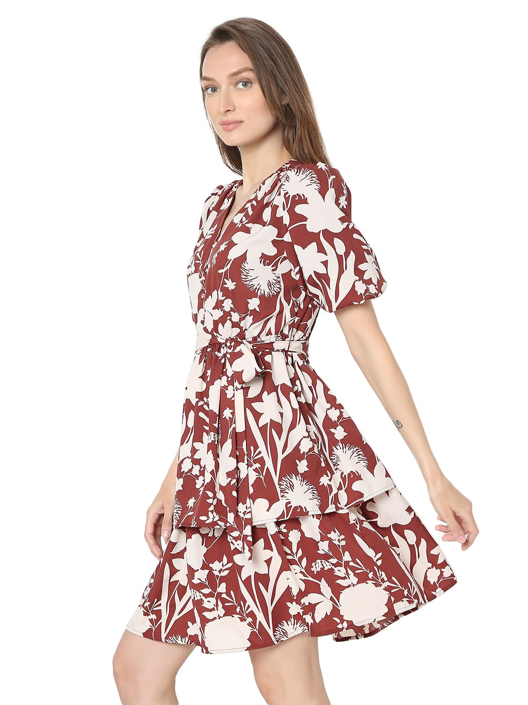Women's Polyester Fit and Flare Above The Knee Dress - Image 3