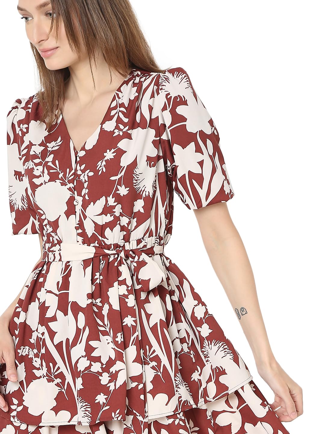 Women's Polyester Fit and Flare Above The Knee Dress - Image 6