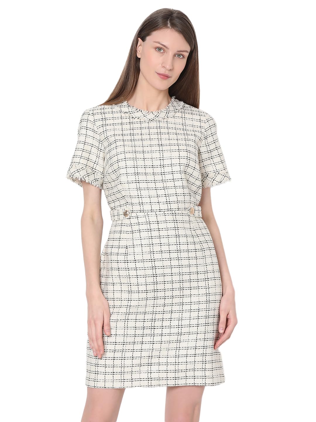 Women's Polyester Shift Above The Knee Dress