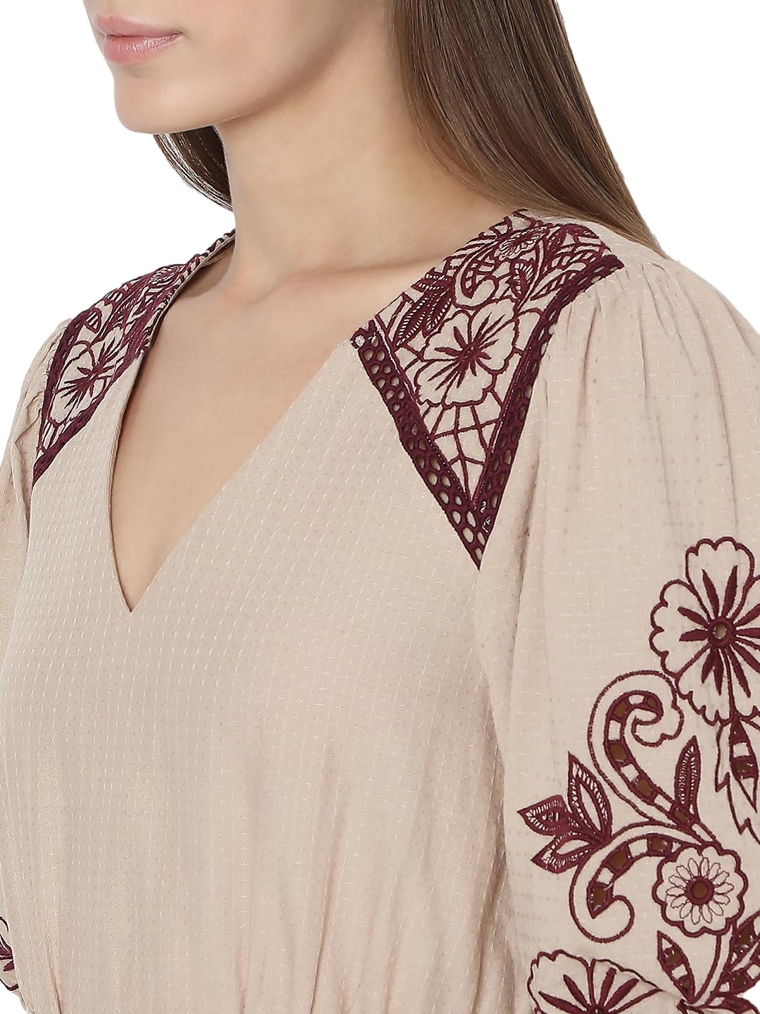 Women's Cotton Blend Fit and Flare Midi Dress - Image 6