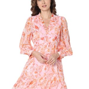 Women's Polyester Fit and Flare Above The Knee Dress
