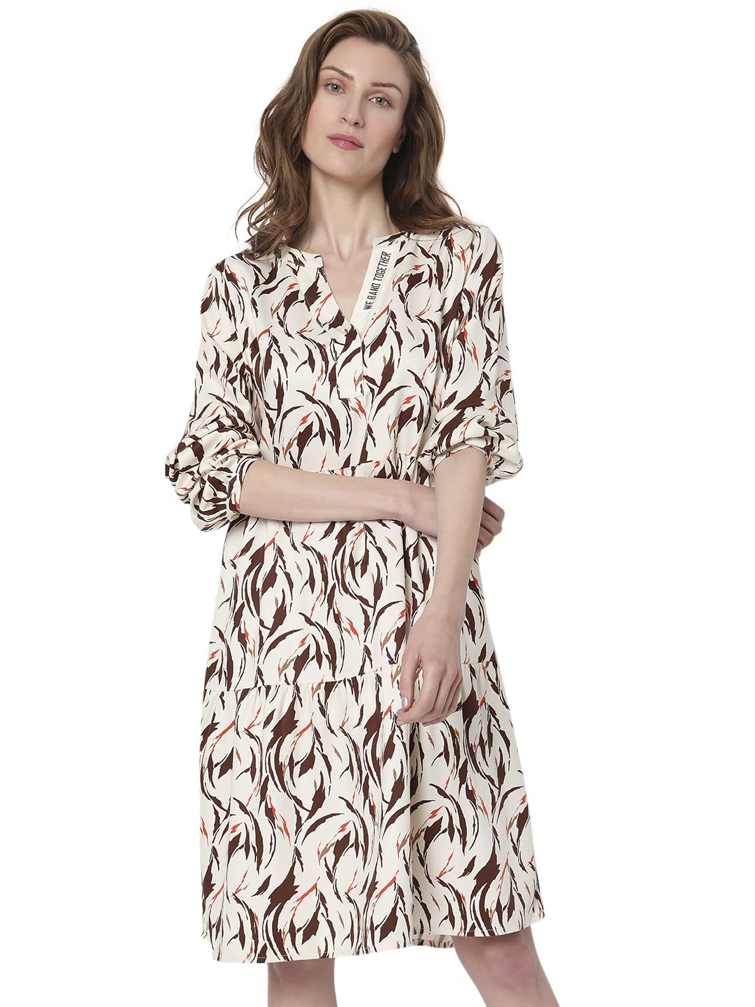 Women's Knee Length Viscose Fit & Flare Dress