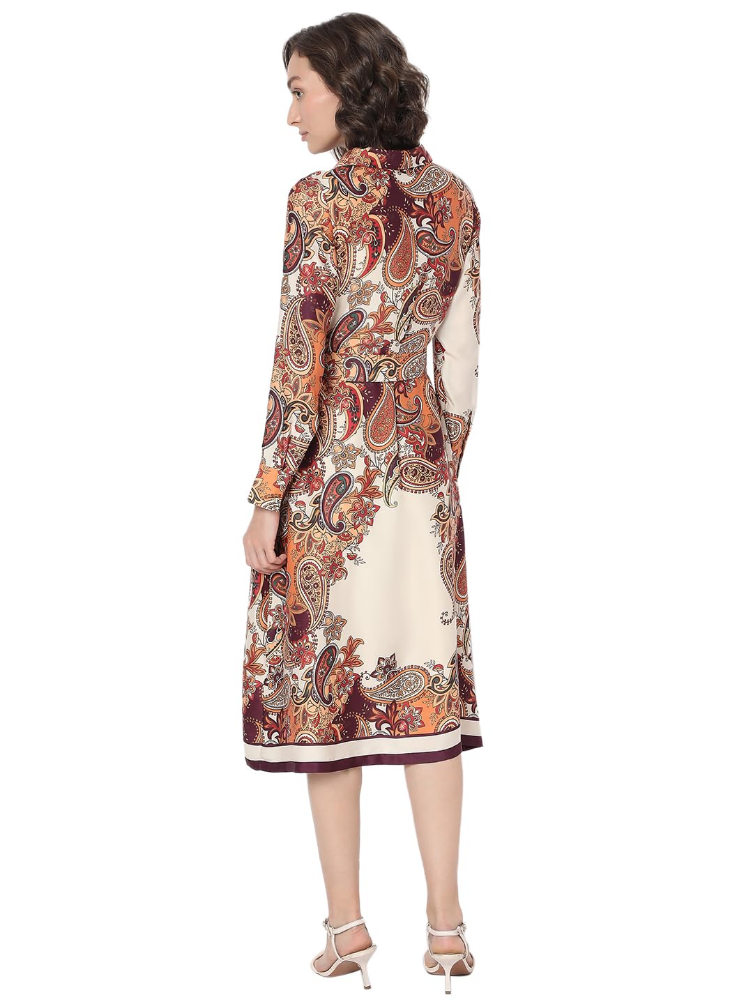 Women's Polyester Shirt Midi Dress - Image 4