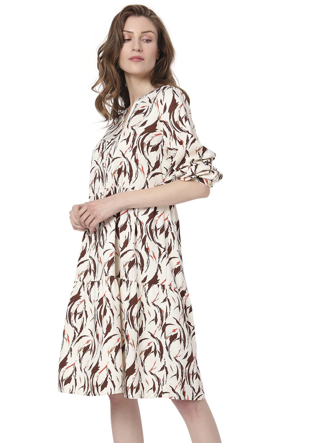 Women's Knee Length Viscose Fit & Flare Dress - Image 3