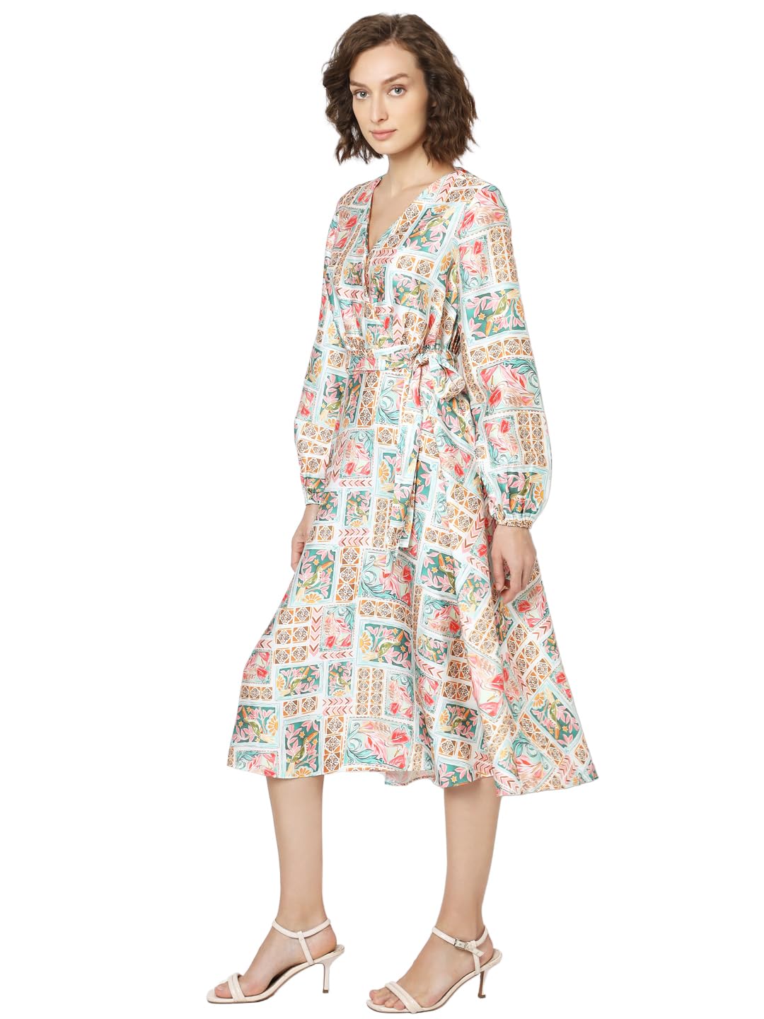 Women's Polyester Fit and Flare Midi Dress - Image 3