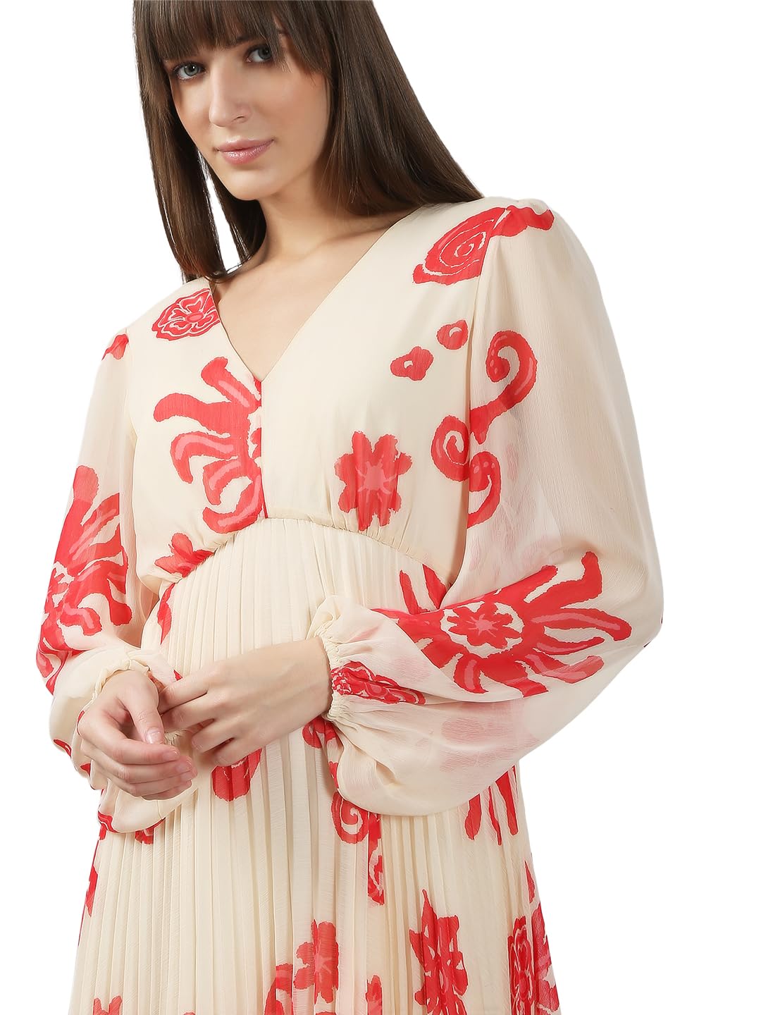 Women's Polyester Fit and Flare Midi Dress - Image 5